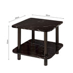 60cm Black Ceramic Table Stone and Black Metal Legs