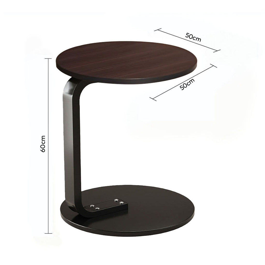 50cm Wood Board Mini Side Table Movable Lightweight w/ Black Frame