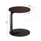 50cm Wood Board Mini Side Table Movable Lightweight w/ Black Frame