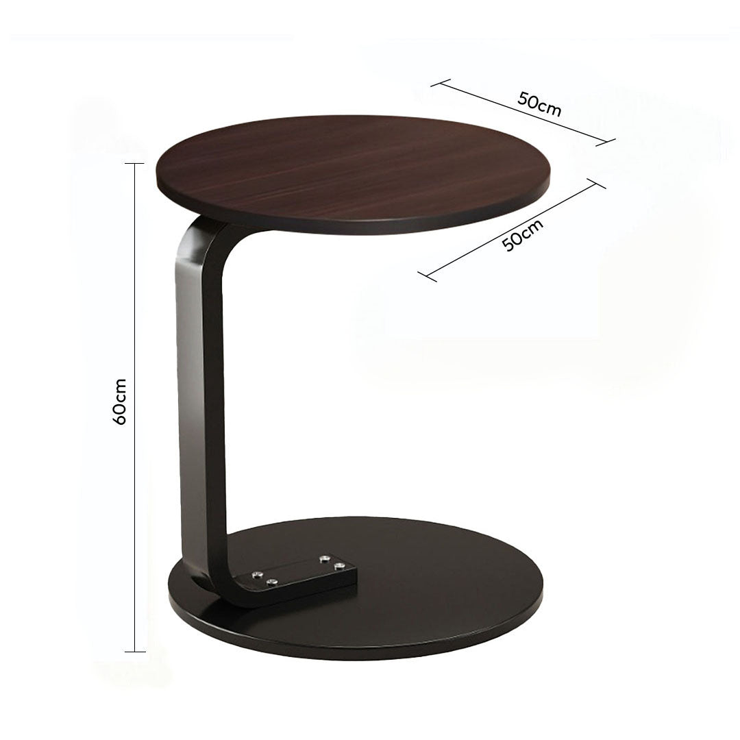 50cm Wood Board Mini Side Table Movable Lightweight w/ Black Frame