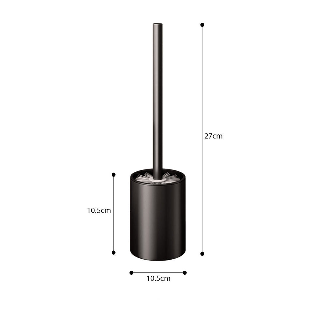 SOGA 27cm Wall-Mounted Toilet Brush – Black with Drain Holes
