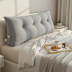 SOGA 120cm Silver Wedge Bed Cushion