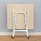 Wood-Colored Square Dining Table Portable