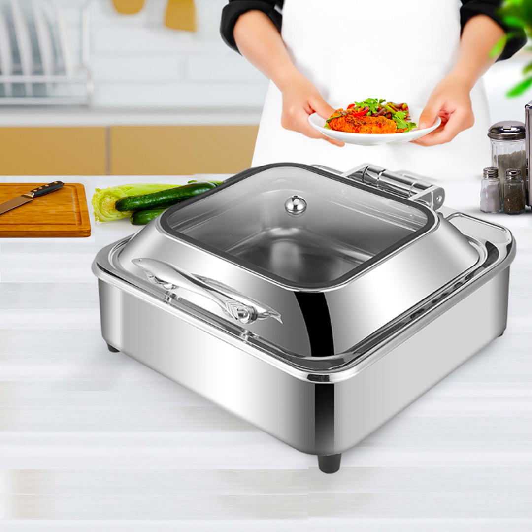 Stainless Steel Square Chafing Dish Tray with Top Lid