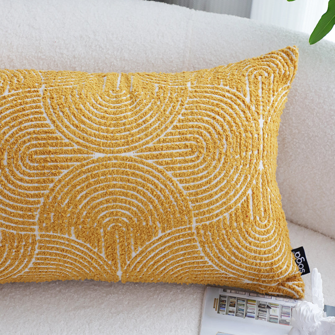 35cm Mustard Yellow Throw Pillow Geometric