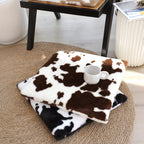SOGA 2X 45cm Coffee Cowhide Soft Leaning Plush Backrest  Seat Pillow