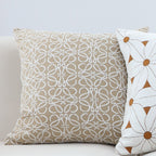 50cmThrow Pillow White and Beige Geometric Pattern Accent