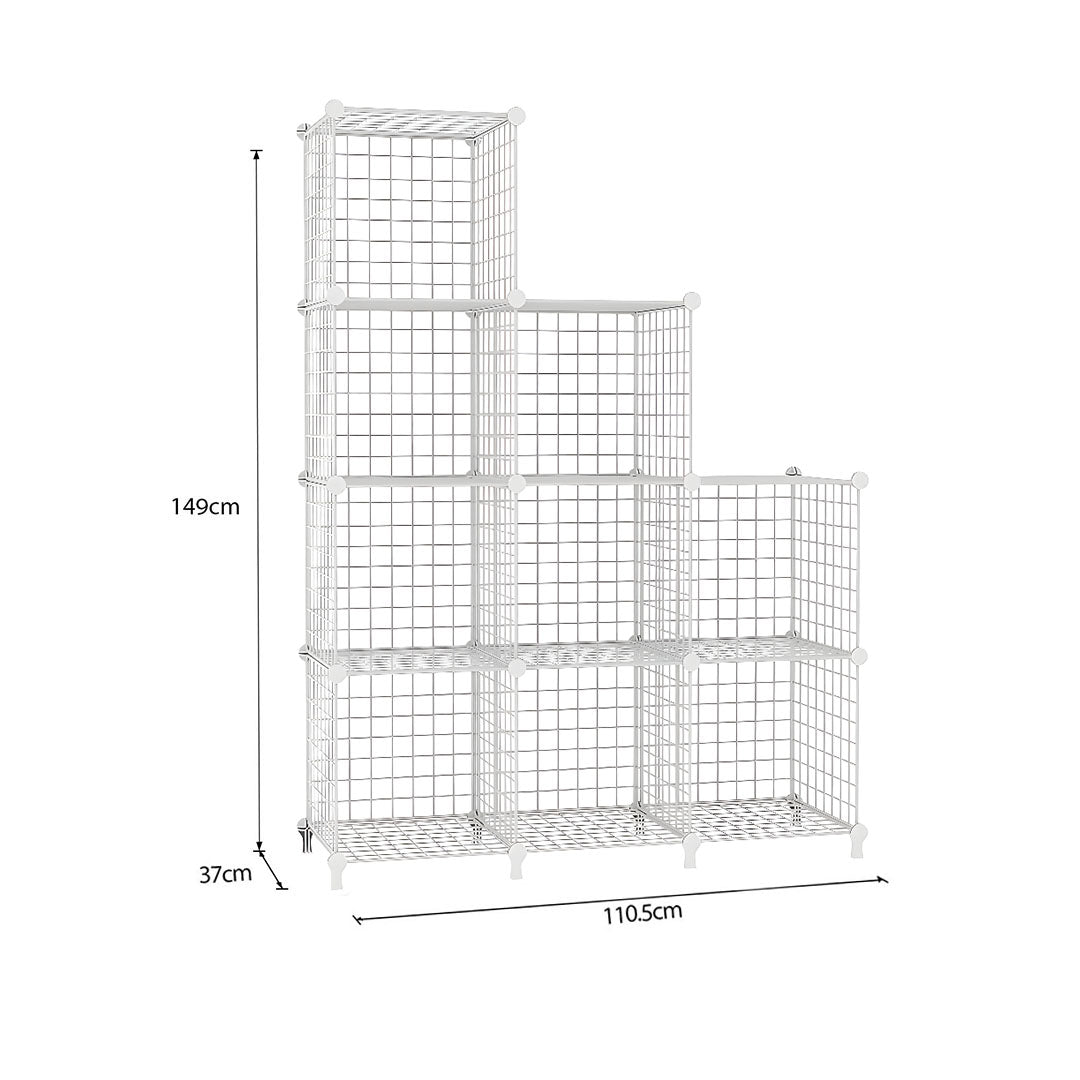 White Portable 9-Cube 3 Column Storage Organiser
