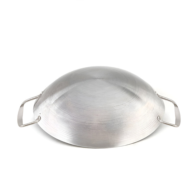 38cm Stainless Steel Frying Wok with Lid