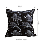 45cm Throw Pillow Black Leopard