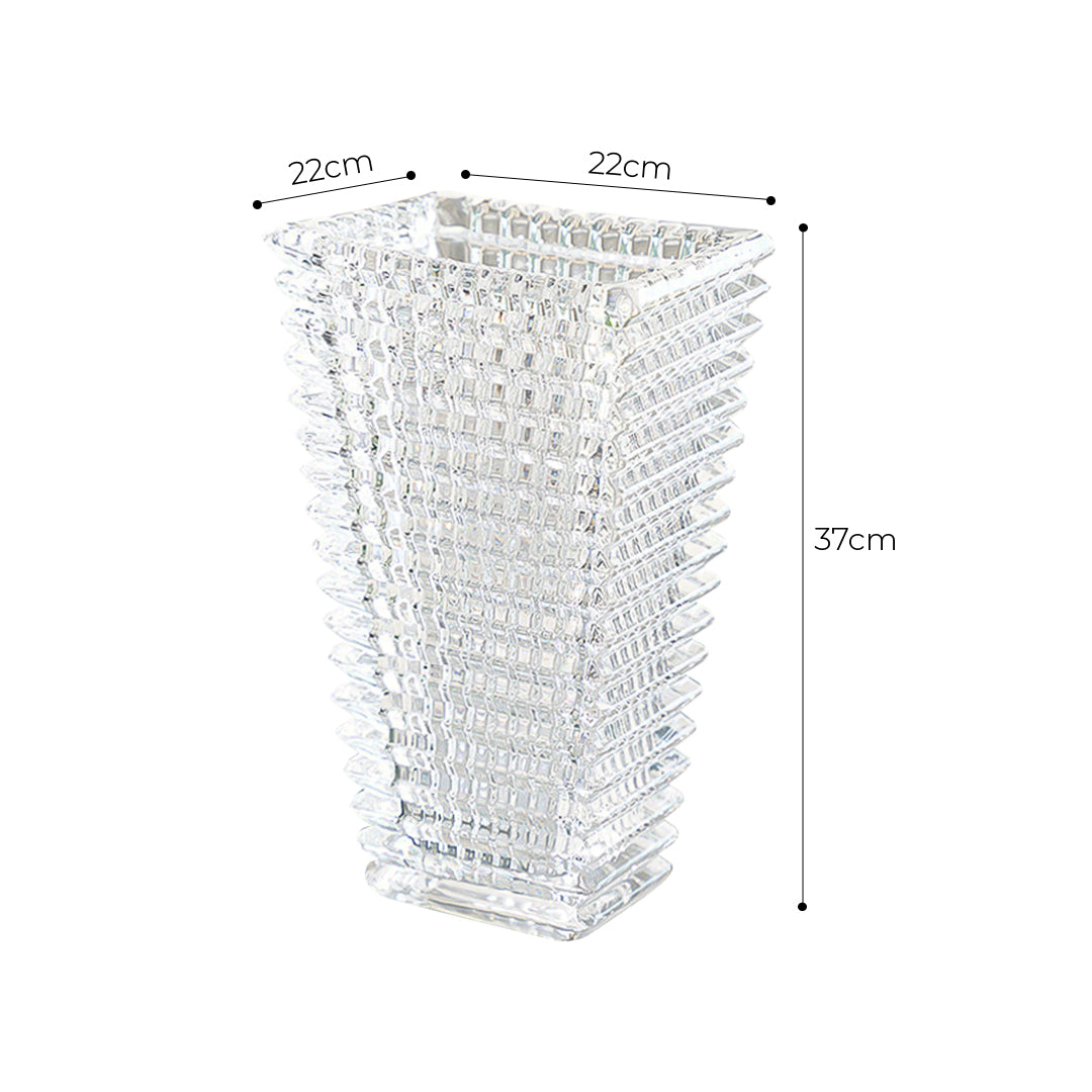 SOGA 28cm Handcrafted Clear Glass Vase Classic Design for Home Decor