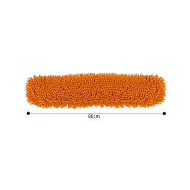 SOGA 80x12 Orange Microfiber Flat Mop Floor Cleaning Pads Rotating Dust Remover