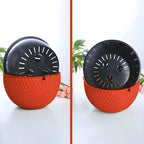 SOGA Red Large Hanging Resin Flower Pot Self Watering Basket Planter