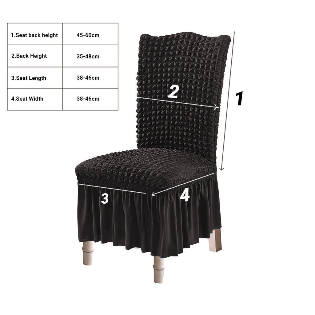 Black Chair Cover Seat Protector with Ruffle Skirt