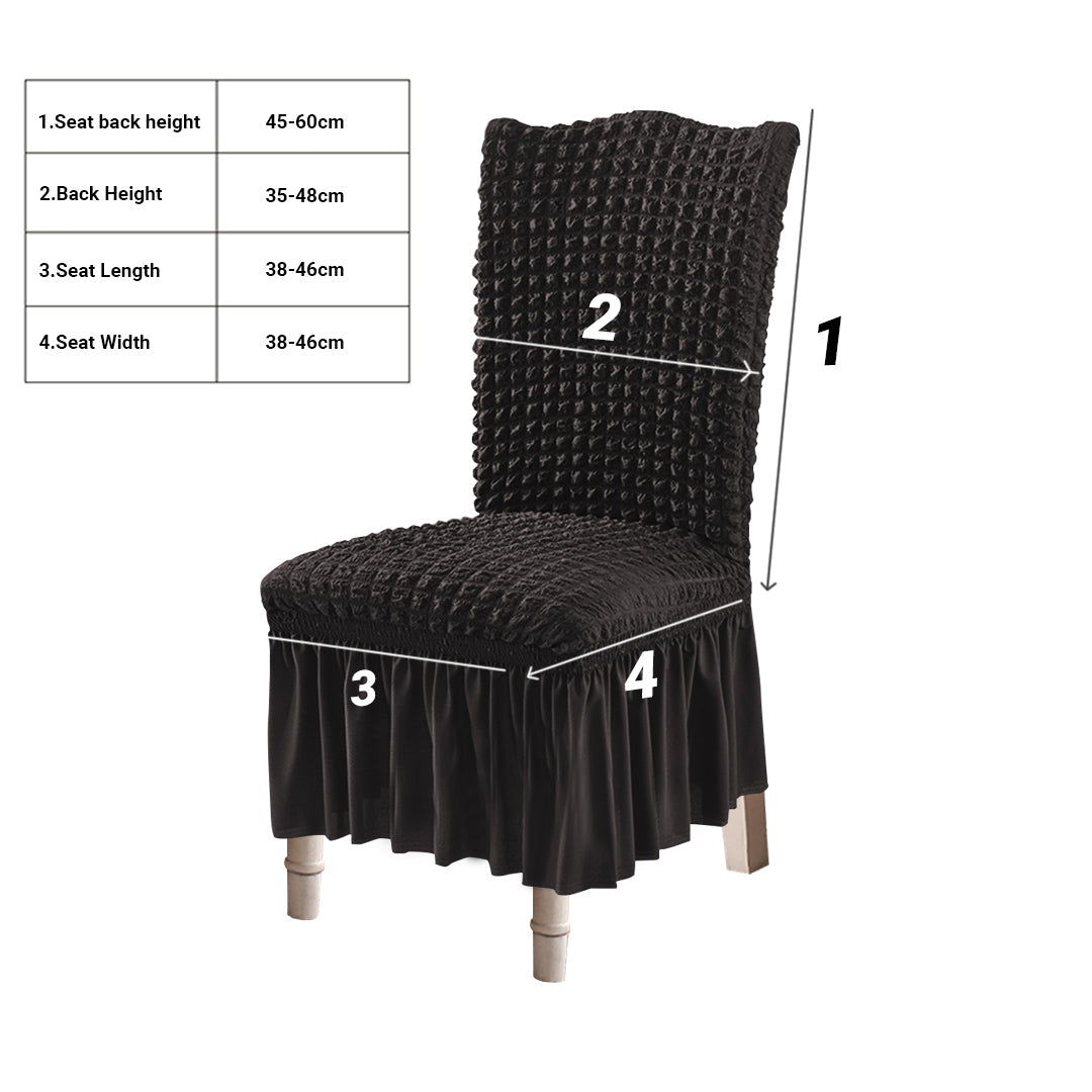 Black Chair Cover Seat Protector with Ruffle Skirt
