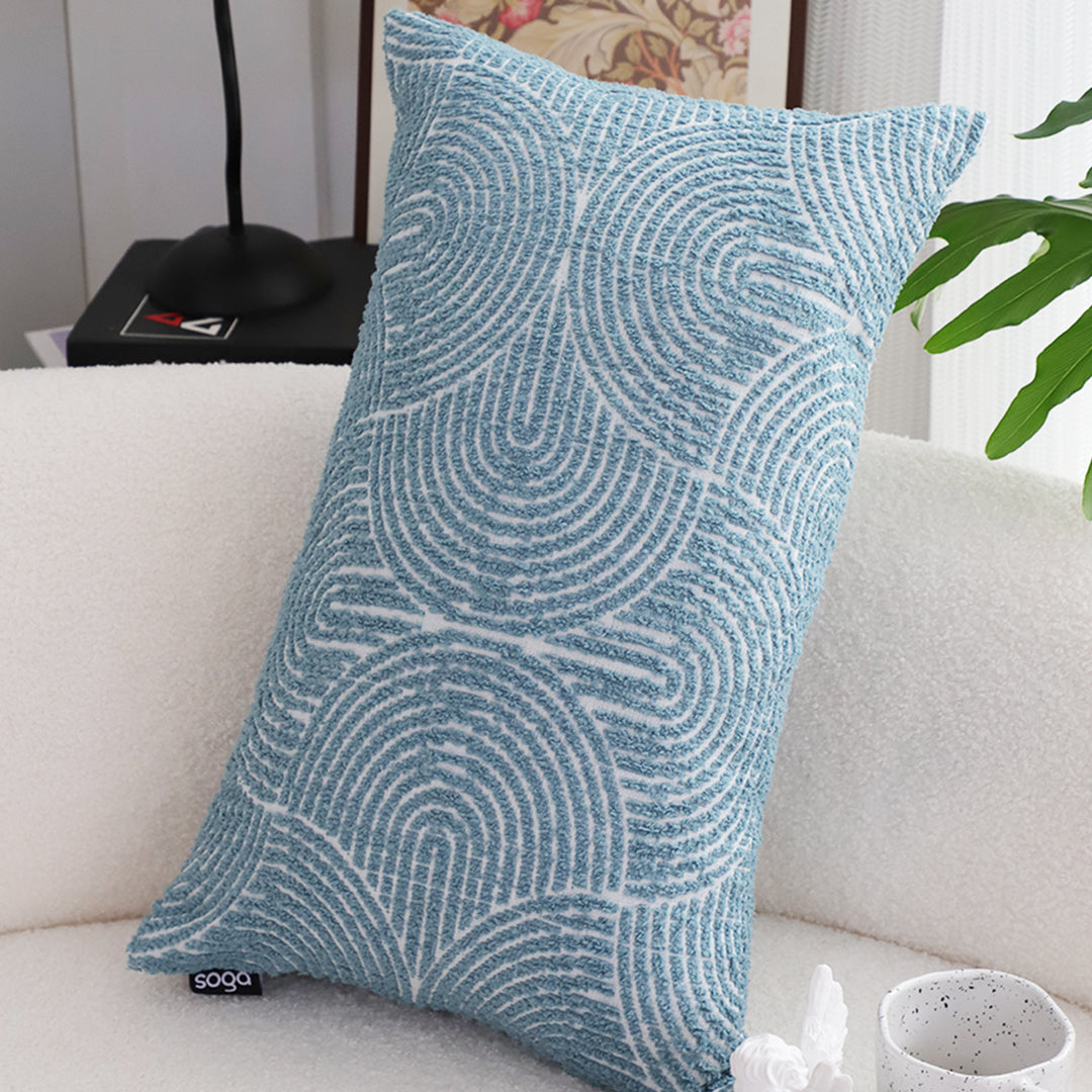 35cm Blue Throw Pillow Geometric Indoor and Outdoor Corded