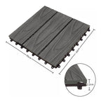 Dark Grey DIY Wooden Composite Decking Tiles  Set of 11