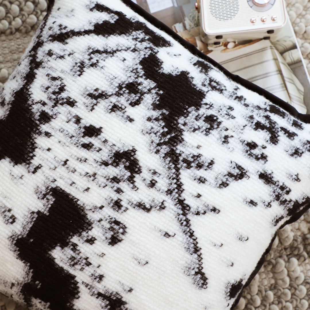 50cm Throw Pillow  Black and White Leopard Thick Premium Polyester Fiber
