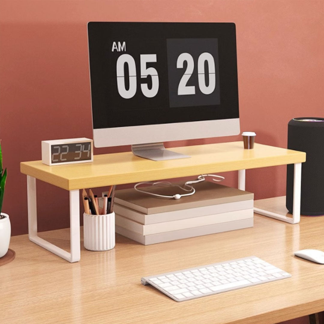 SOGA 50cm Wood Computer Monitor Elevated Stand Desktop Support Station Rack