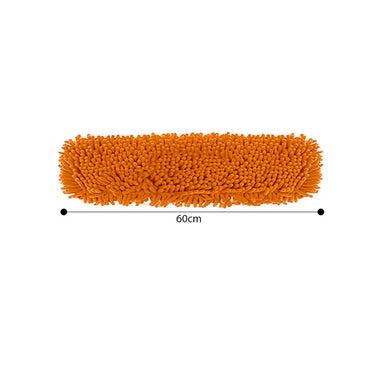 SOGA 60x12 Orange Microfiber Flat Mop Floor Cleaning Pads Rotating Dust Remover