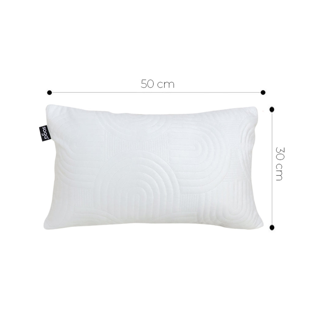 SOGA 30cm White Textured Geometric Pattern Decorative Throw Pillow
