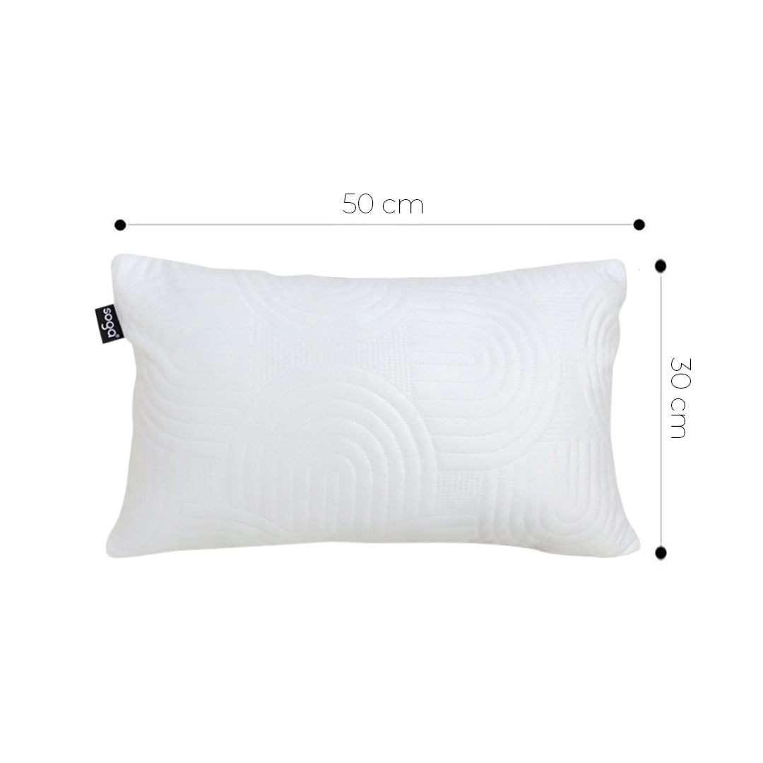 SOGA 30cm White Textured Geometric Pattern Decorative Throw Pillow