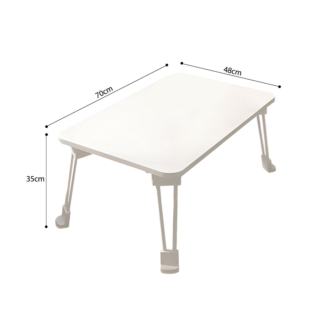 White Portable Bed Table With Cup-Holder