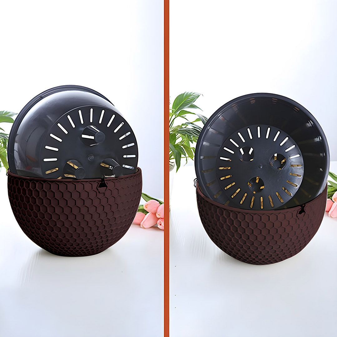 SOGA Coffee Large Hanging Resin Flower Pot Self Watering Basket Planter