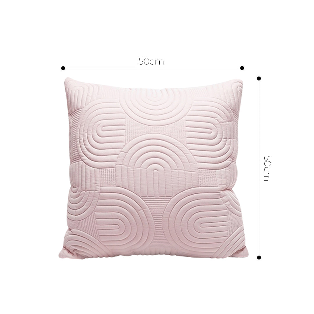 SOGA 50cm Pink Textured Geometric Pattern Decorative Throw Pillow