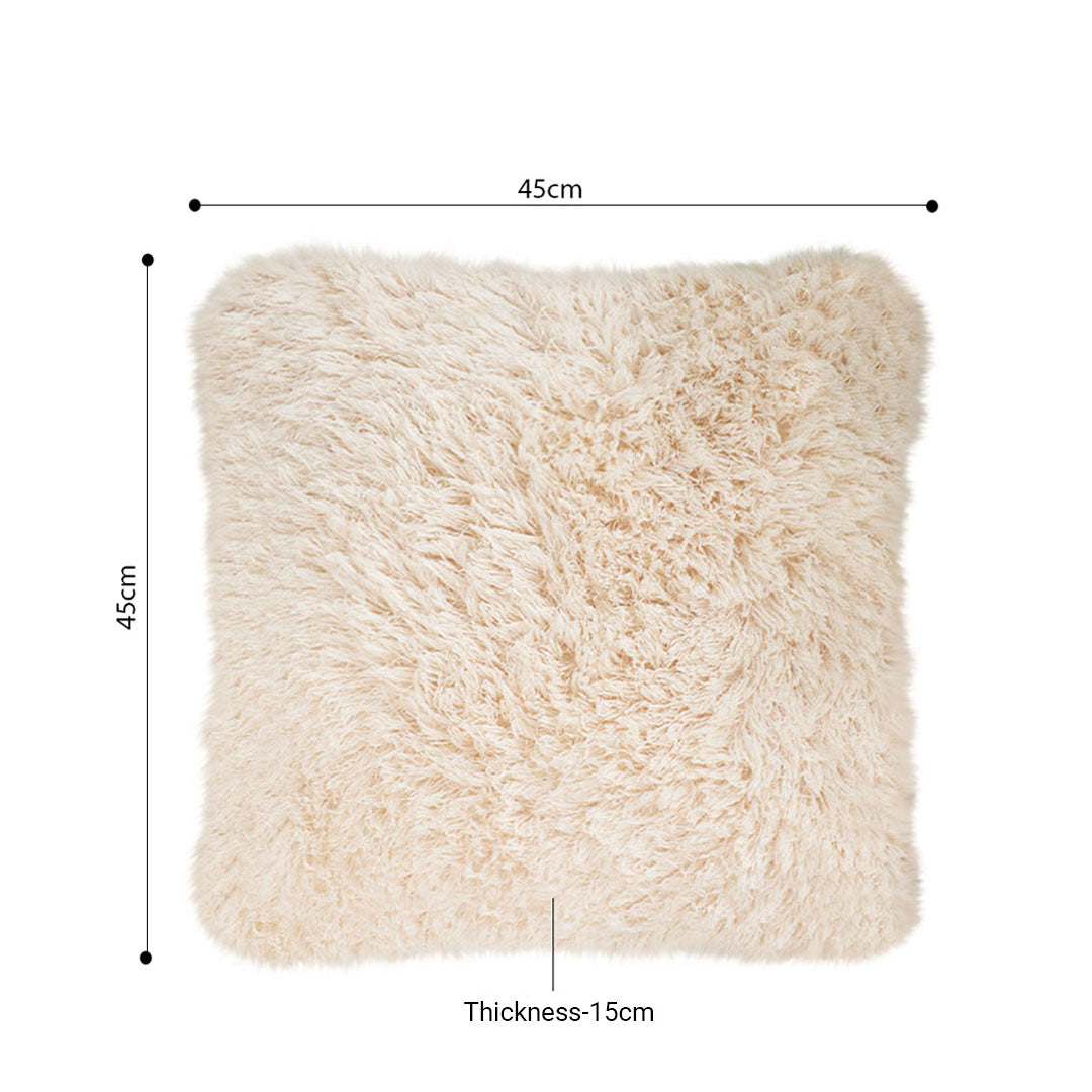 SOGA 45CM Beige Pillow Plush Sofa Cushion Soft Fabric Modern Couch Velvet Decorative Throw Pillow