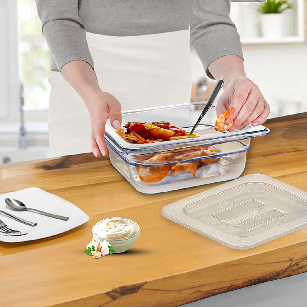 65mm Clear GN Pan 1/6 Food Tray with Lid