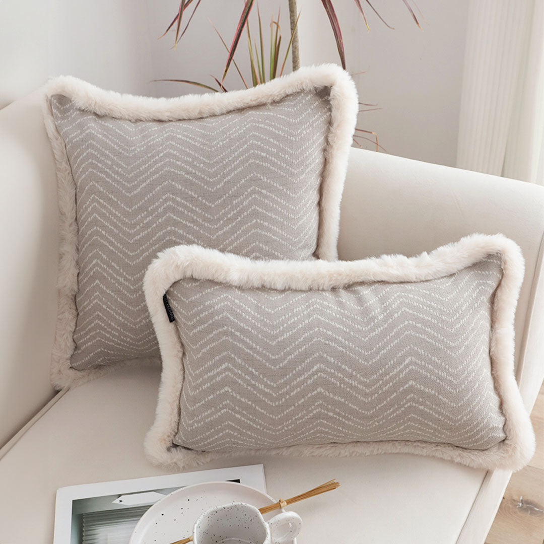 SOGA 30cm  Wabi-sabi Cushion Herringbone Lumbar Throw Pillow