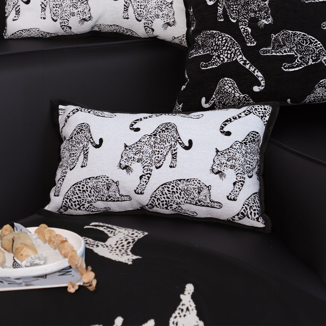30cm Throw Pillow White Leopard