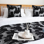 1.5m Bed Light Luxury Black Zebra Vintage Bed Scarf Runner Bedding Tail Pad Flag For Home Hotel Set of 3
