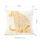 45cm Throw Pillow White Light Luxury with Golden Leopard Design