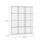 White Portable 12-Cube 3 Column Storage Organiser