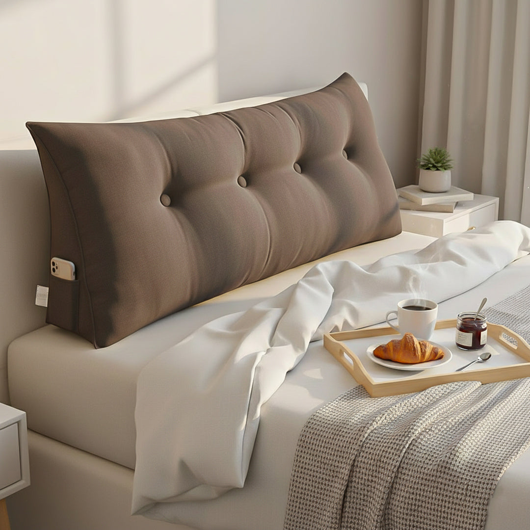 SOGA 120cm Coffee Wedge Bed Cushion