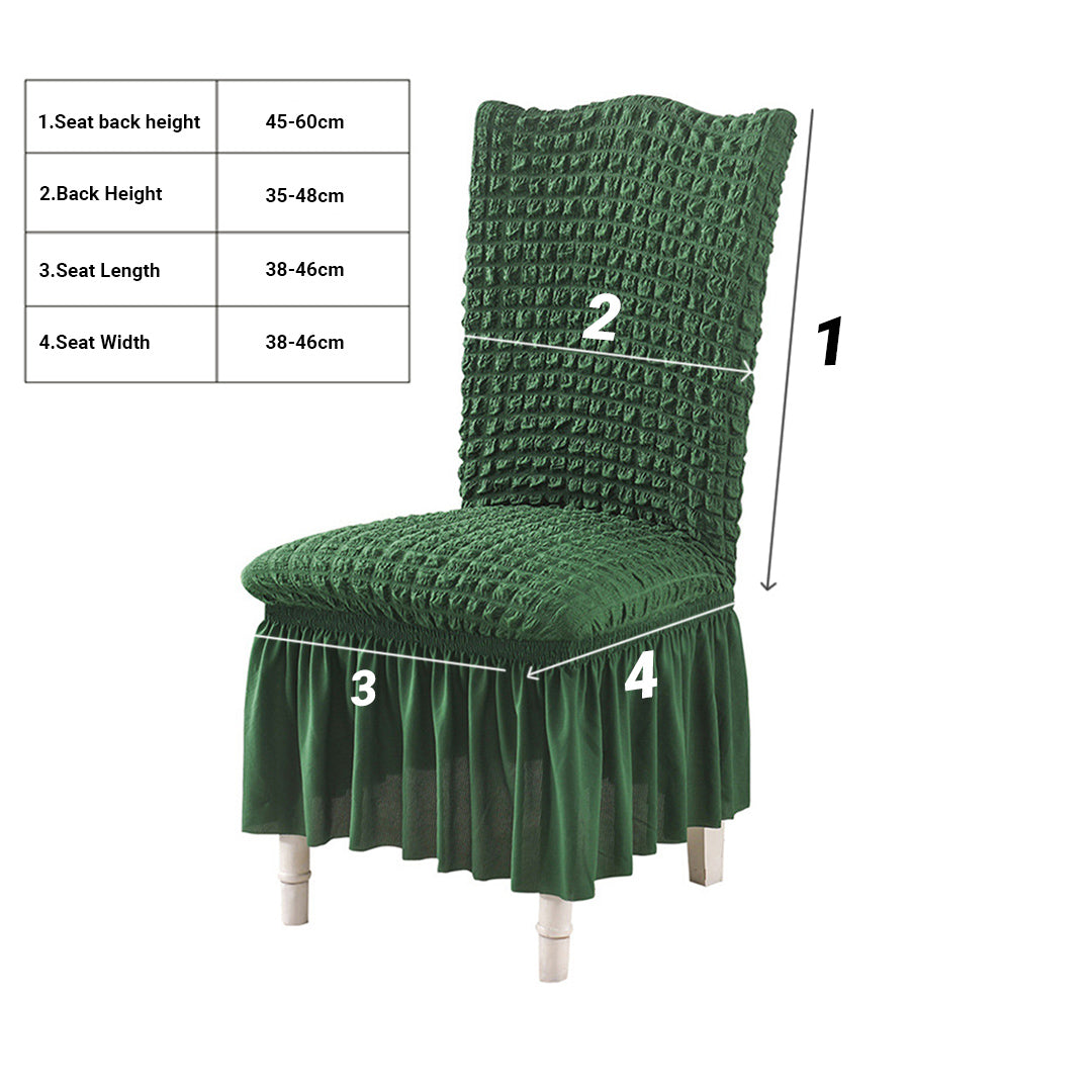 Dark Green Chair Cover Seat Protector with Ruffle Skirt