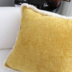 50cm Throw Pillow Turmeric Yellow Aesthetic Chenille Texture