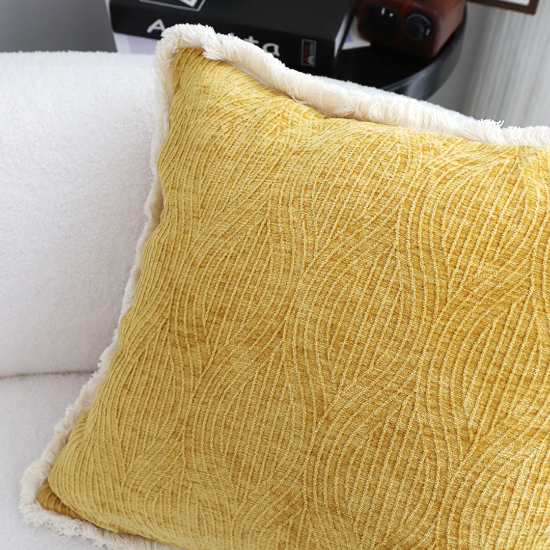 50cm Throw Pillow Turmeric Yellow Aesthetic Chenille Texture