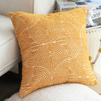 50cm Mustard Yellow Throw Pillow Geometric Indoor and Outdoor Corded