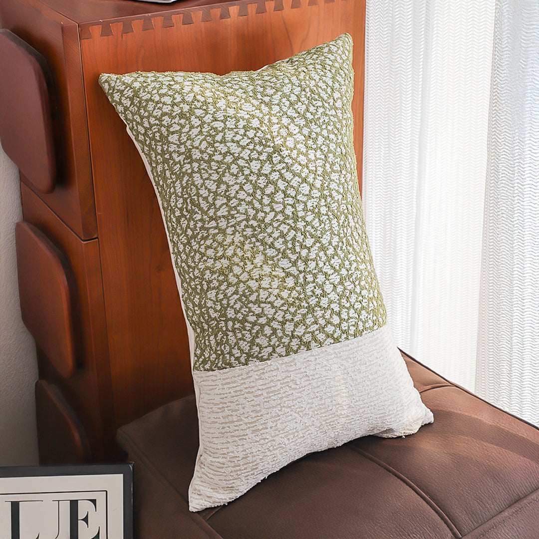 SOGA 35cm Modern Two-Tone Textured Block Design Throw Pillow