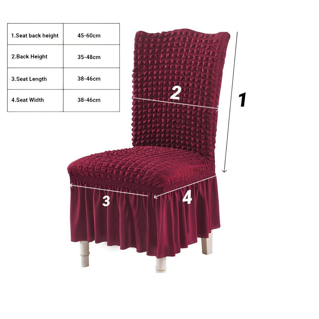Burgundy Chair Cover Seat Protector with Ruffle Skirt