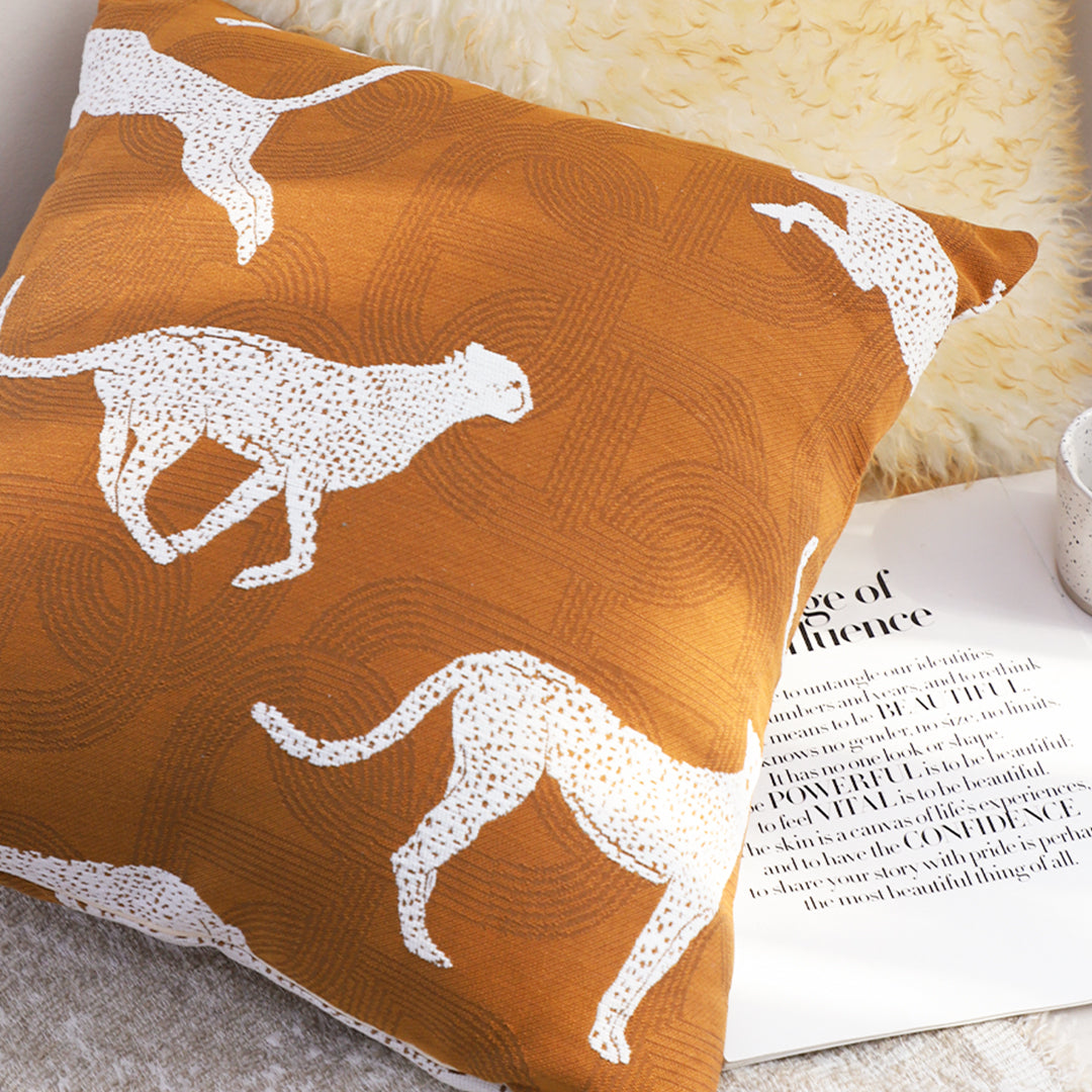 SOGA 50cm Throw Pillow Brown and White Cheetah Animal Print