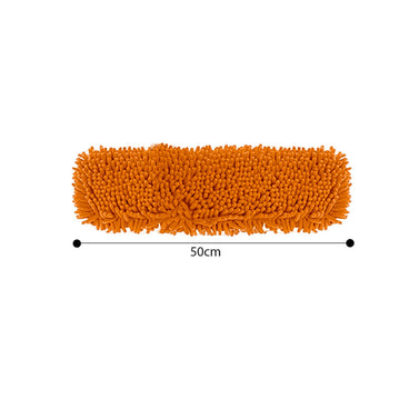SOGA 50x12 Orange Microfiber Flat Mop Floor Cleaning Pads Rotating Dust Remover