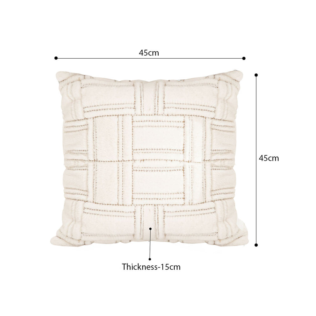 SOGA 45cm Bohemian Winter White Tufted Grid Pattern Decorative Throw Pillow
