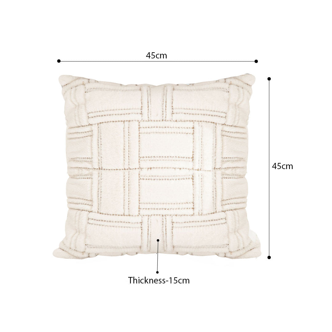 SOGA 45cm Bohemian Winter White Tufted Grid Pattern Decorative Throw Pillow
