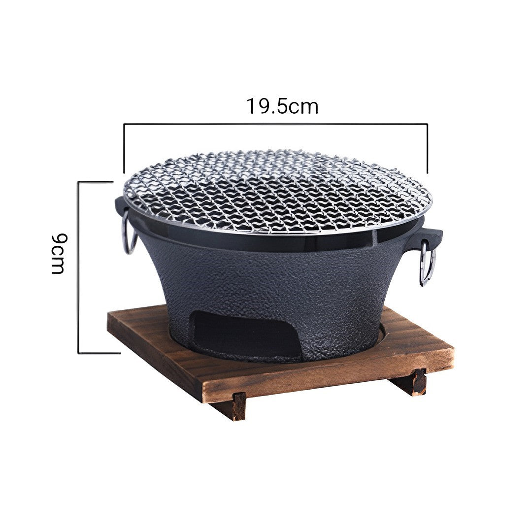 Small Cast Iron Round Stove Charcoal Table Net Grill