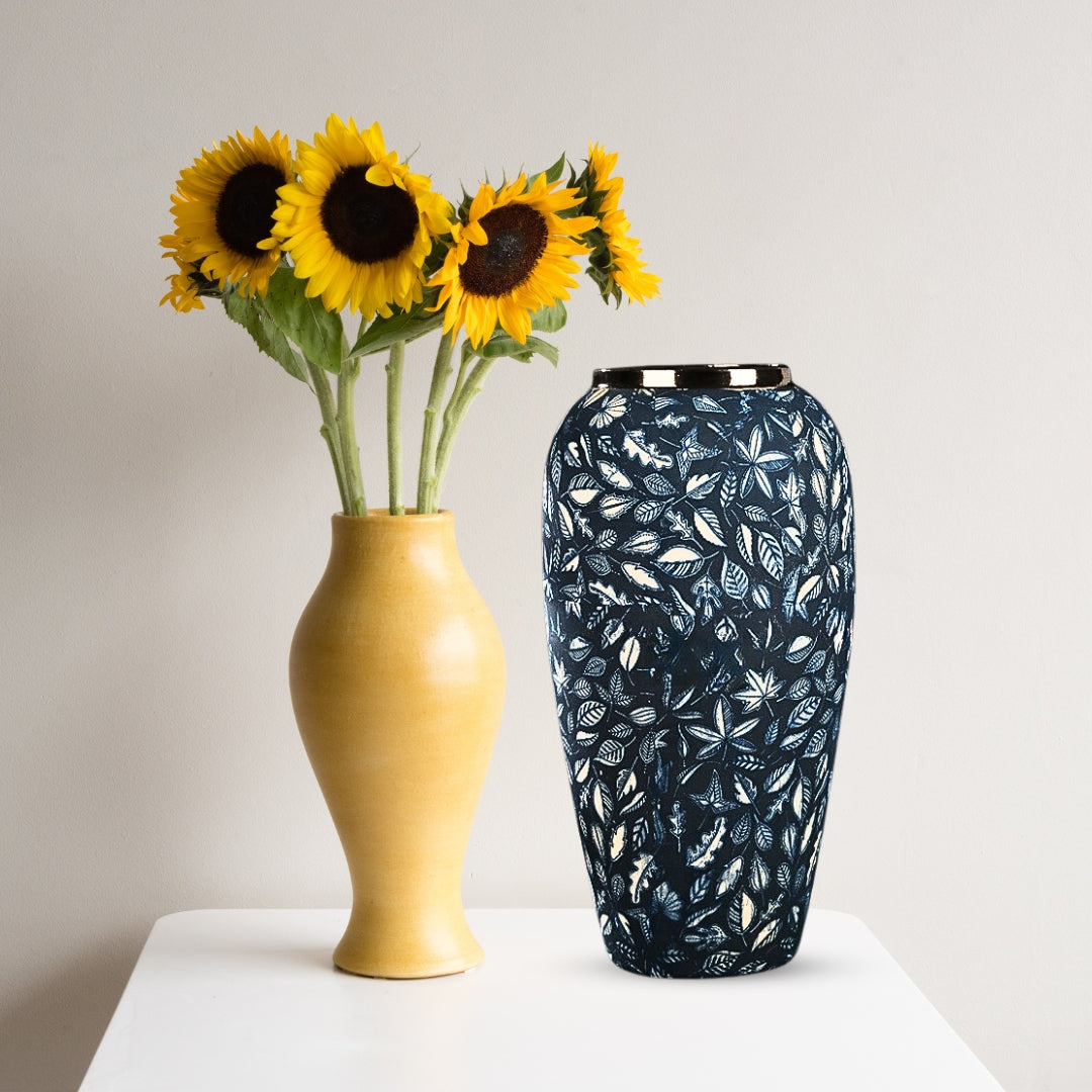 35x17cm Blue Large Ceramic Flower Vase Elegant Living Room Home Decor