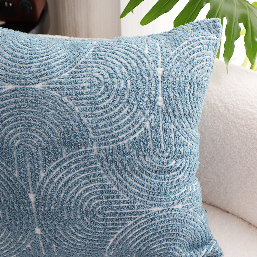 50cm Blue Throw Pillow Geometric Indoor and Outdoor Corded